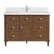 James Martin Vanities 48'' Single Vanity, Mid-Century Walnut w/ Single Hole 3 CM White Zeus Quartz Top & Backsplash 424-V48-WLT-1WZ - alternate 1